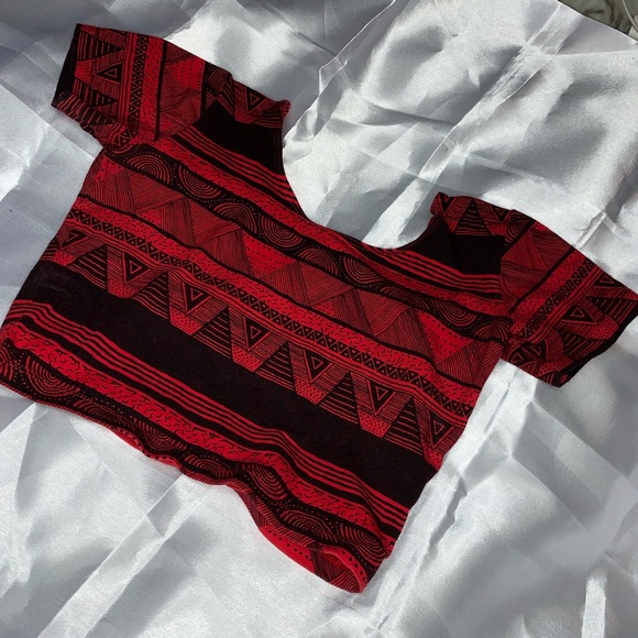 Red and Black American Apparel Tribal Print Top - Picture 5 of 5